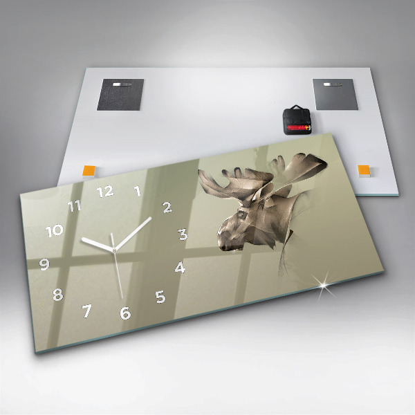 Horizontal wall clock Graphic moose