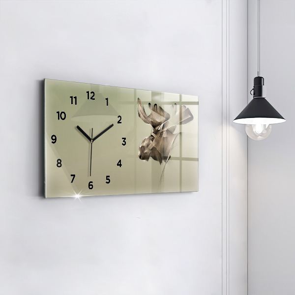 Horizontal wall clock Graphic moose