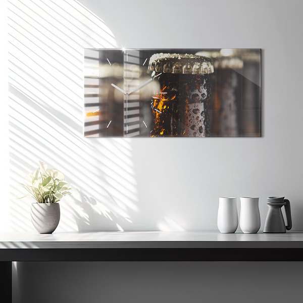 Horizontal wall clock Glass bottles