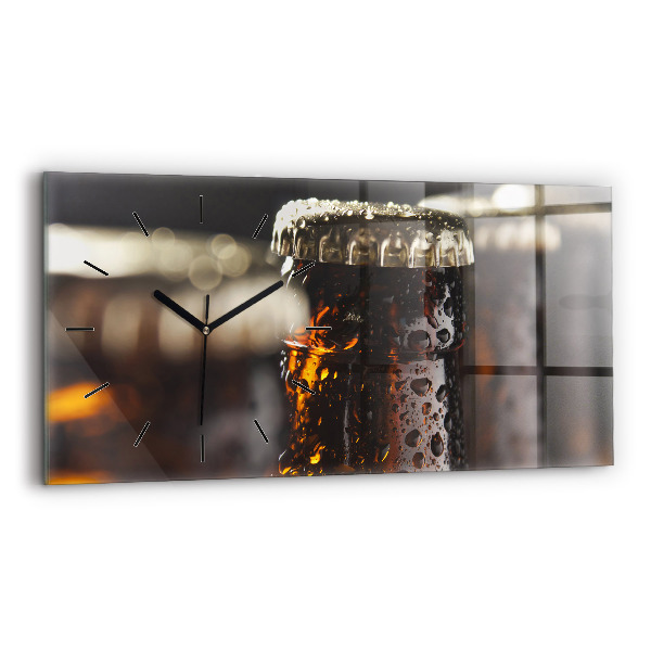 Horizontal wall clock Glass bottles