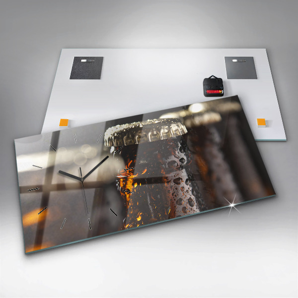 Horizontal wall clock Glass bottles