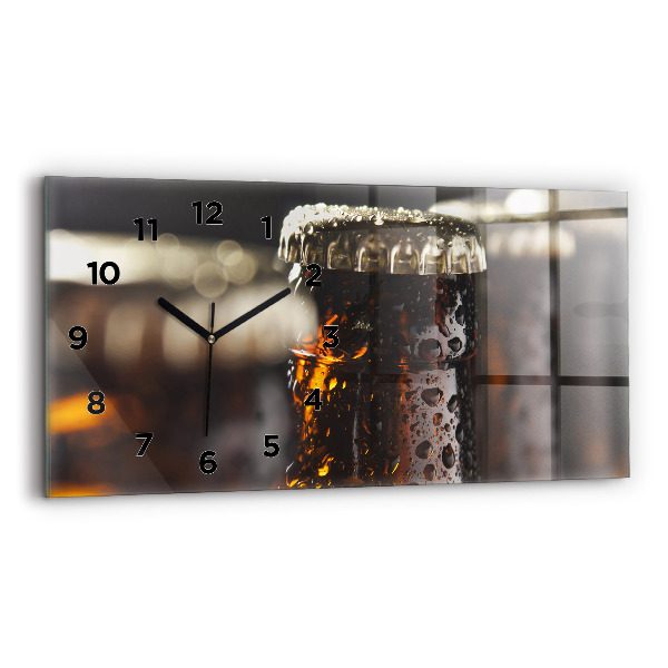 Horizontal wall clock Glass bottles