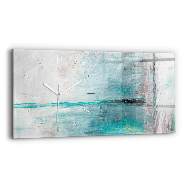 Horizontal wall clock Oil texture abstract