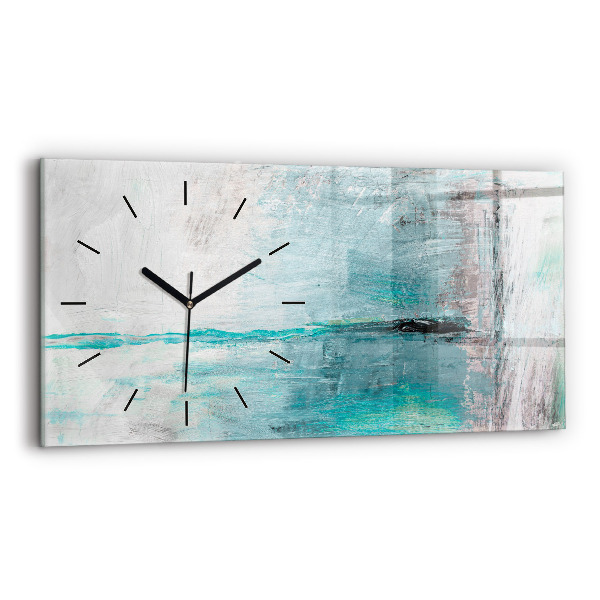 Horizontal wall clock Oil texture abstract
