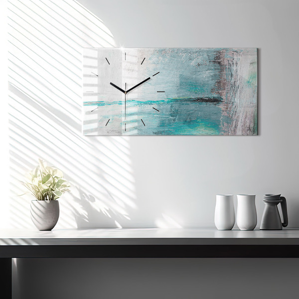 Horizontal wall clock Oil texture abstract