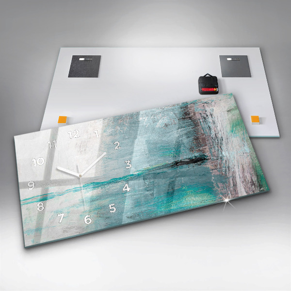 Horizontal wall clock Oil texture abstract