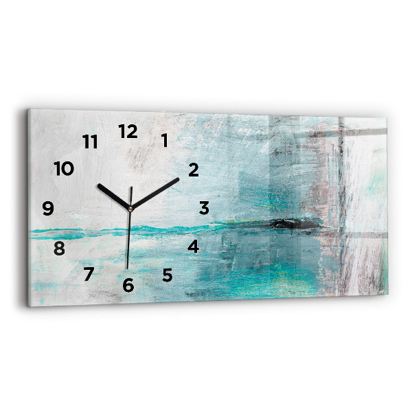 Horizontal wall clock Oil texture abstract