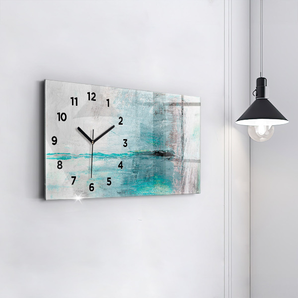 Horizontal wall clock Oil texture abstract