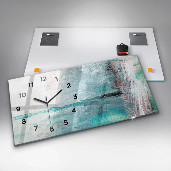 Horizontal wall clock Oil texture abstract