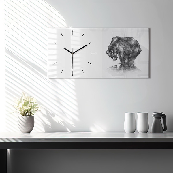 Horizontal wall clock Cartoon bear