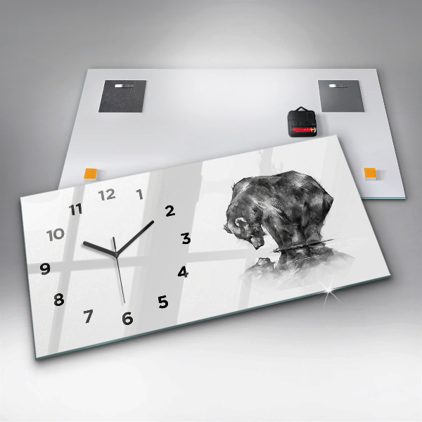 Horizontal wall clock Cartoon bear