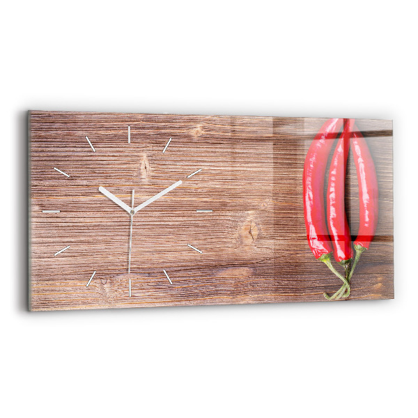 Horizontal wall clock Peppers