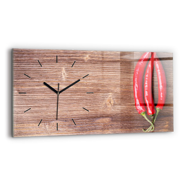 Horizontal wall clock Peppers