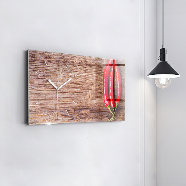Horizontal wall clock Peppers