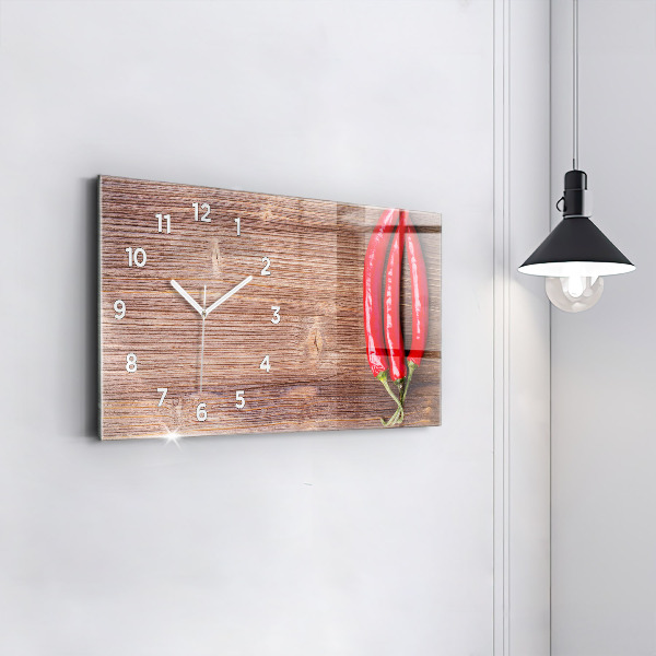 Horizontal wall clock Peppers