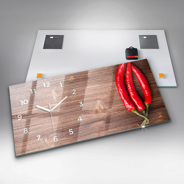 Horizontal wall clock Peppers