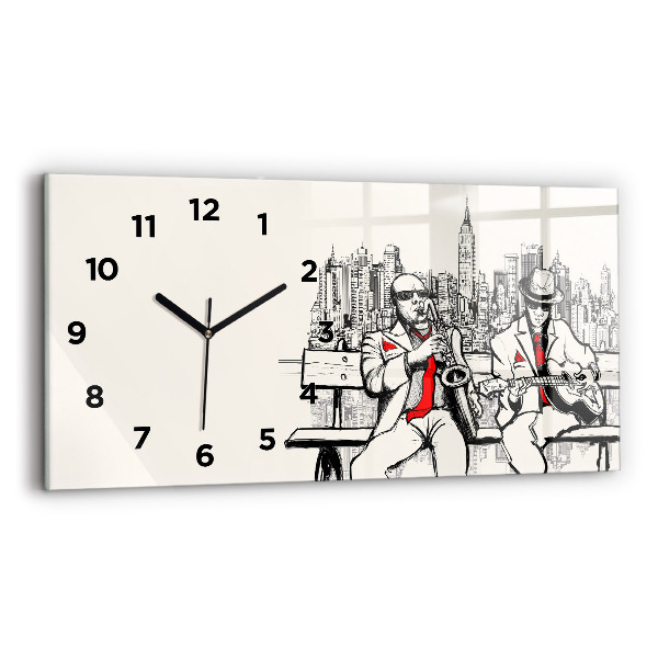 Horizontal wall clock Jazz in New York