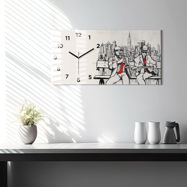 Horizontal wall clock Jazz in New York