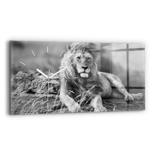 Horizontal wall clock Abstraction - Lion
