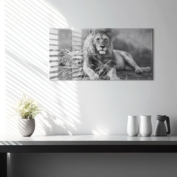 Horizontal wall clock Abstraction - Lion