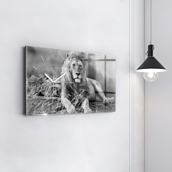 Horizontal wall clock Abstraction - Lion