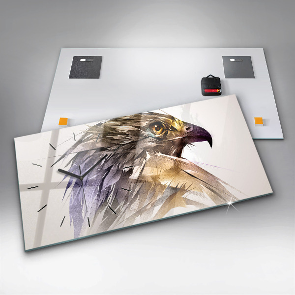 Horizontal wall clock Bird of Predation