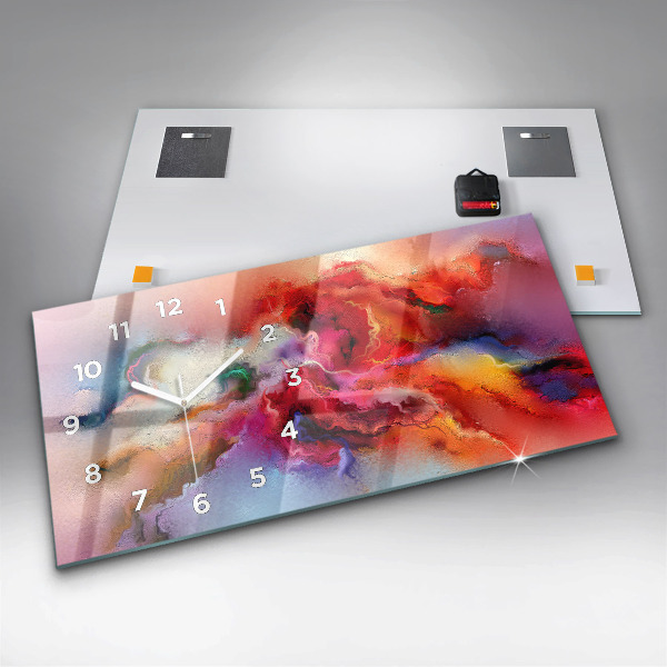 Horizontal wall clock Spilled paint