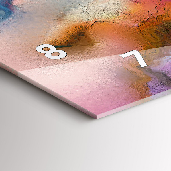 Horizontal wall clock Spilled paint