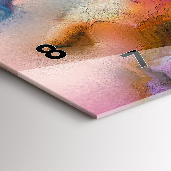 Horizontal wall clock Spilled paint