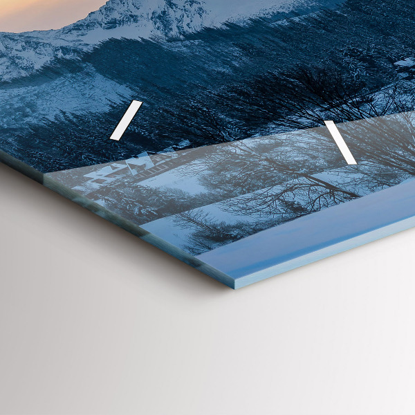 Horizontal wall clock Mountain landscape