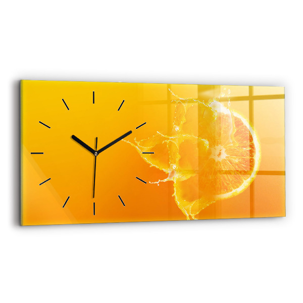Horizontal wall clock Orange