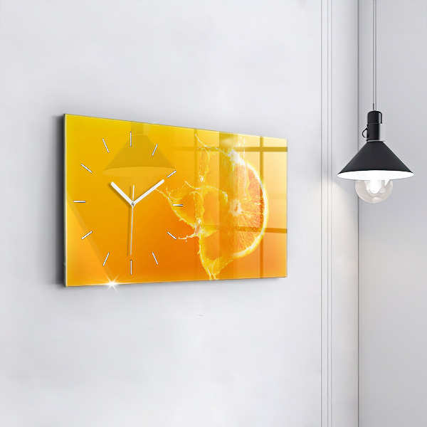 Horizontal wall clock Orange