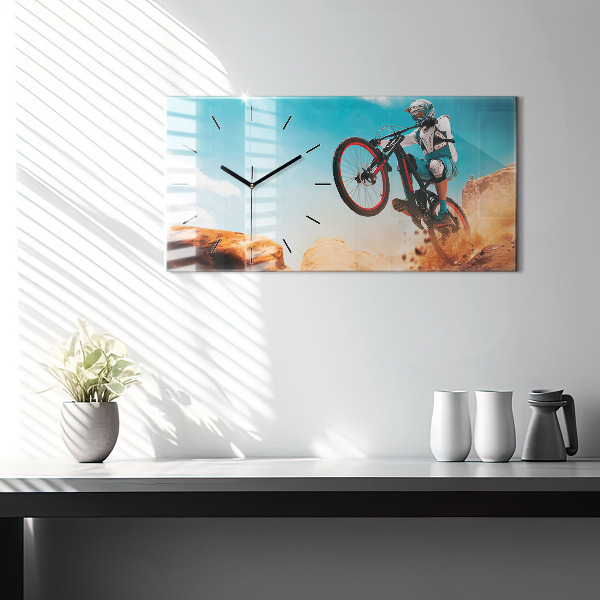 Horizontal wall clock Stuntman and adrenaline