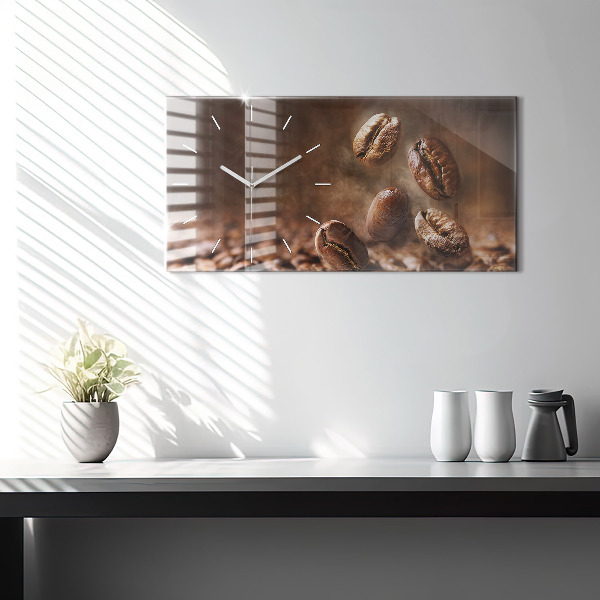 Horizontal wall clock Coffee beans