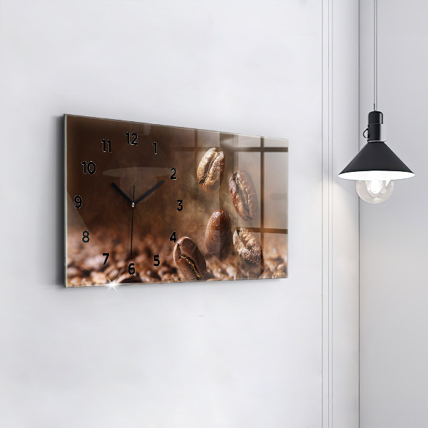 Horizontal wall clock Coffee beans