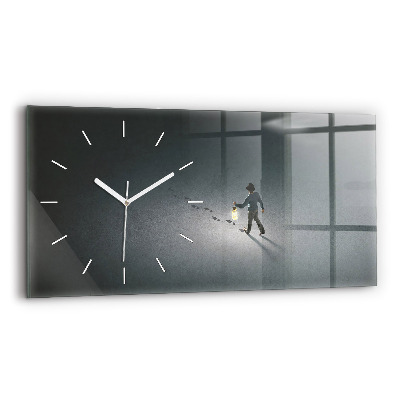 Horizontal wall clock Wanderer in the Dark