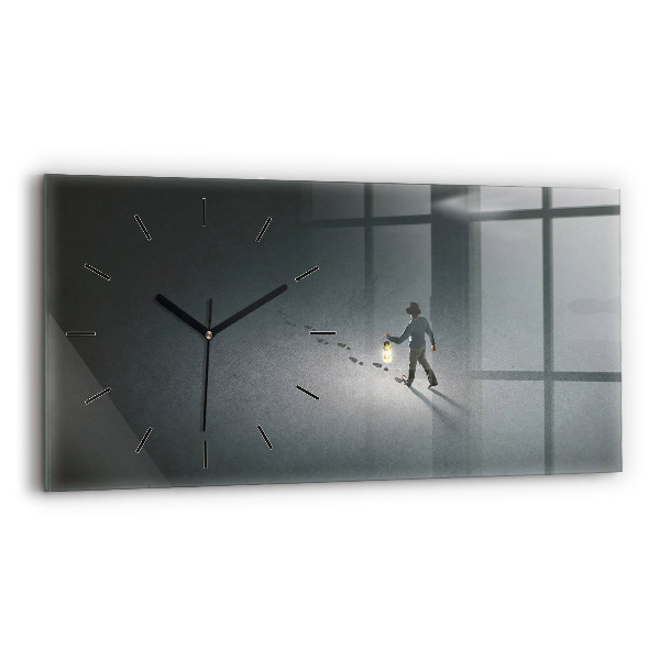 Horizontal wall clock Wanderer in the Dark