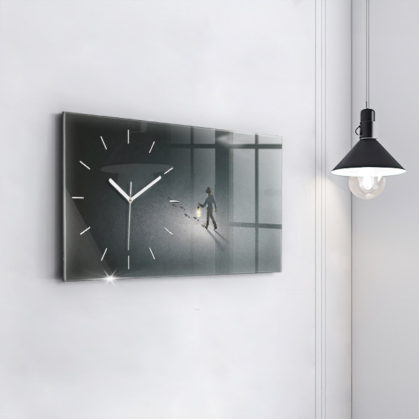 Horizontal wall clock Wanderer in the Dark