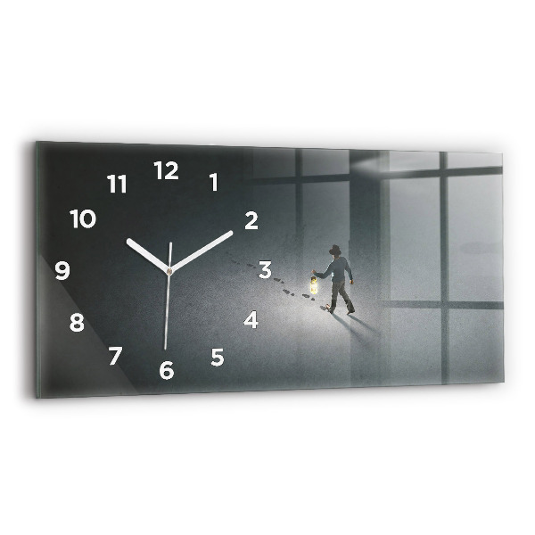 Horizontal wall clock Wanderer in the Dark