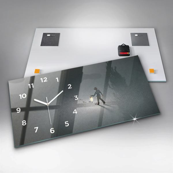 Horizontal wall clock Wanderer in the Dark
