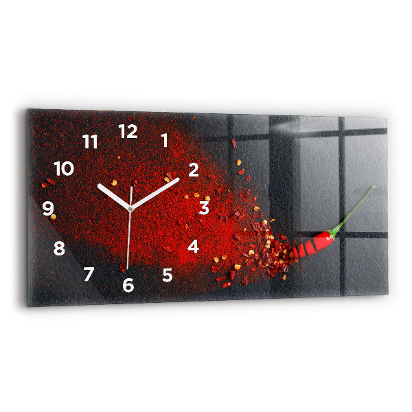 Horizontal wall clock Red spice