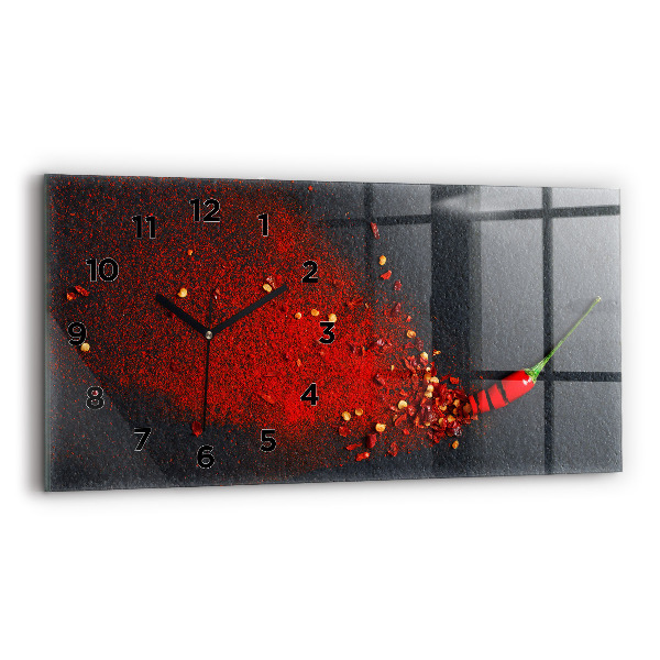 Horizontal wall clock Red spice