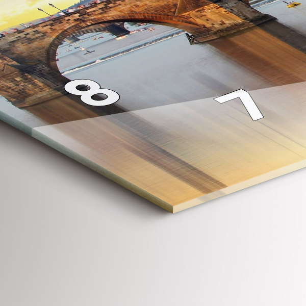 Horizontal wall clock Panorama over the river