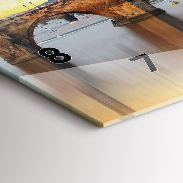 Horizontal wall clock Panorama over the river