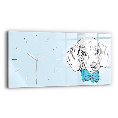 Horizontal wall clock Puppy dog