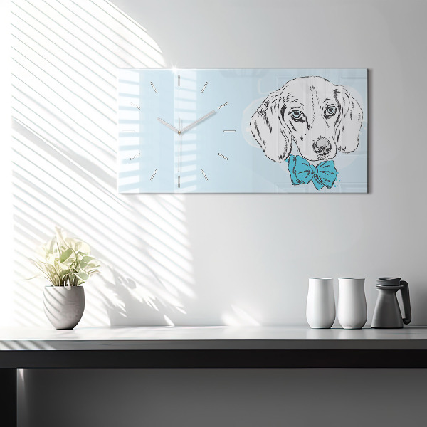 Horizontal wall clock Puppy dog