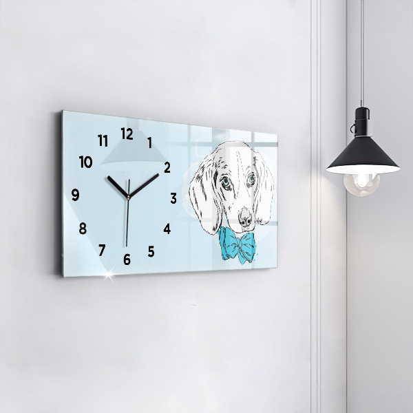 Horizontal wall clock Puppy dog