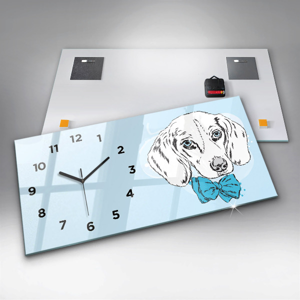 Horizontal wall clock Puppy dog