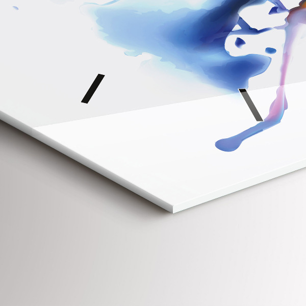 Horizontal wall clock Lion - watercolor