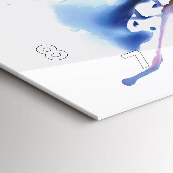 Horizontal wall clock Lion - watercolor